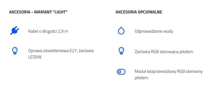 Wyposażenie donic podświetlanych